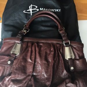 B. Makowsky Tote dark brown leather - like new